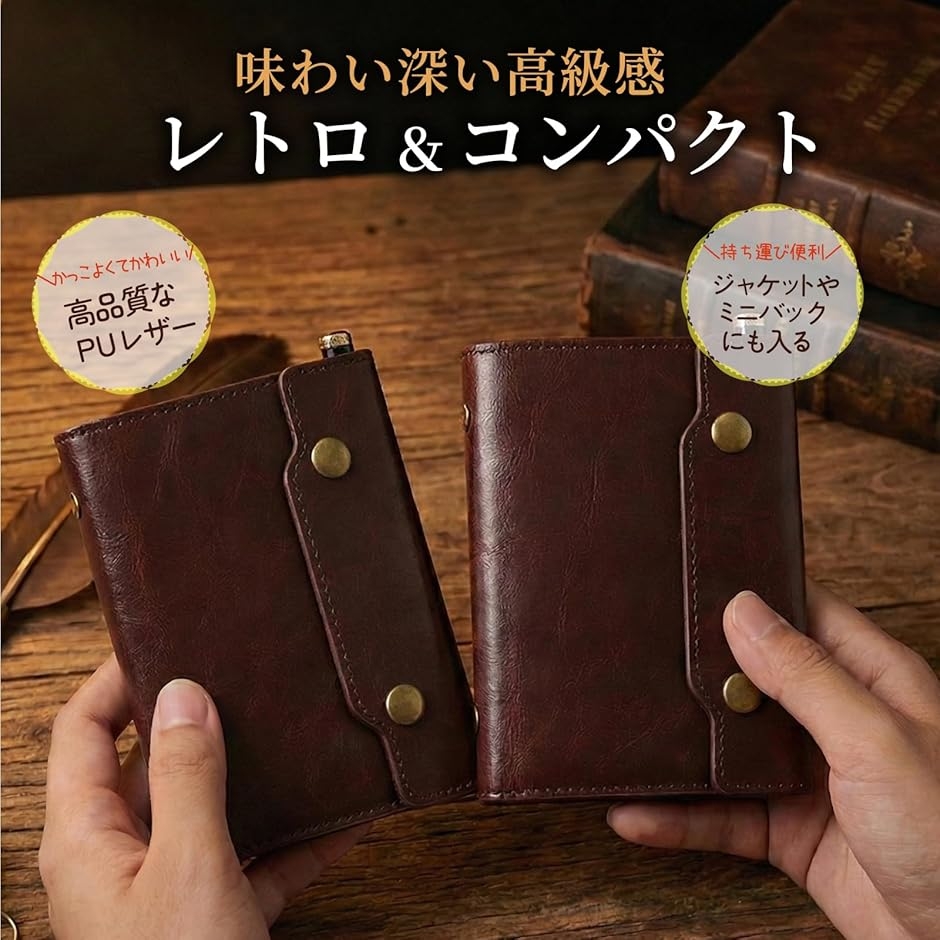 m5 システム手帳 三つ折り PUレザー M5対応 リフィル50枚付 バインダー