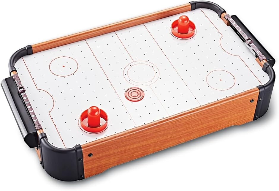 エアホッケー おもちゃ 卓上 ゲーム テーブル 木製 レトロ コンパクト