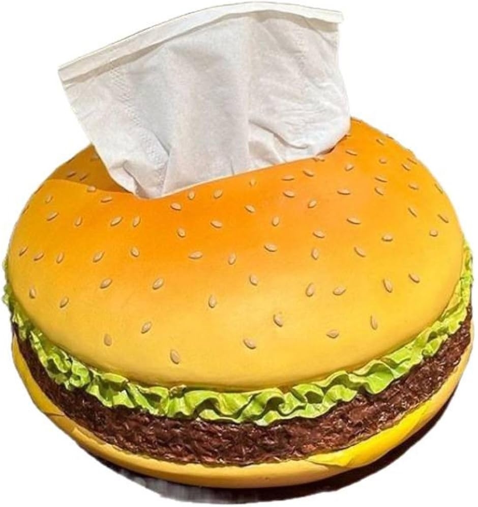 ティッシュケース ハンバーガー ティッシュカバー ホルダー ボックス インテリア 面白い 雑貨 装飾 (ブラウン,  スタンダード)