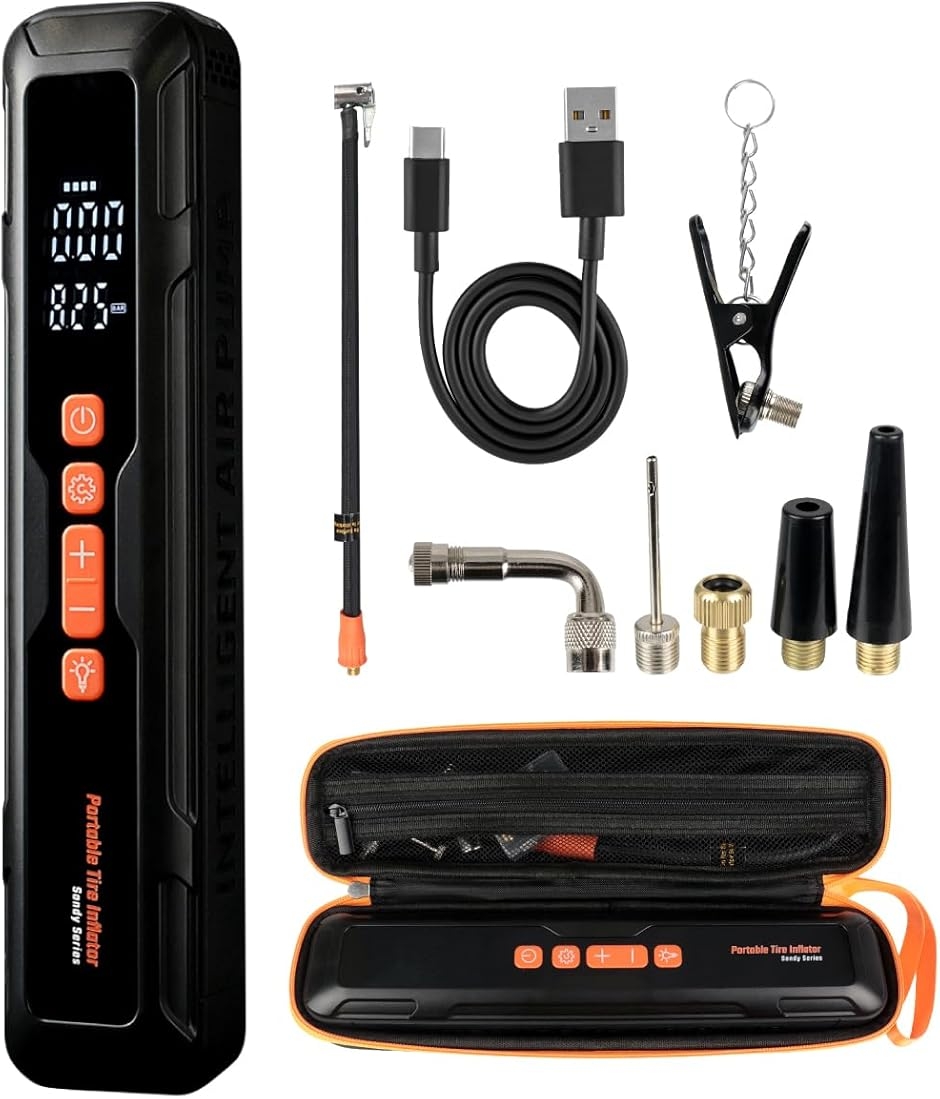 コードレス タイヤ インフレーター　空気入れ　空気圧　自動車 自転車 ボール タイヤインフレーター 電動空気入れ コンパクト 専用ケース付き 各種
