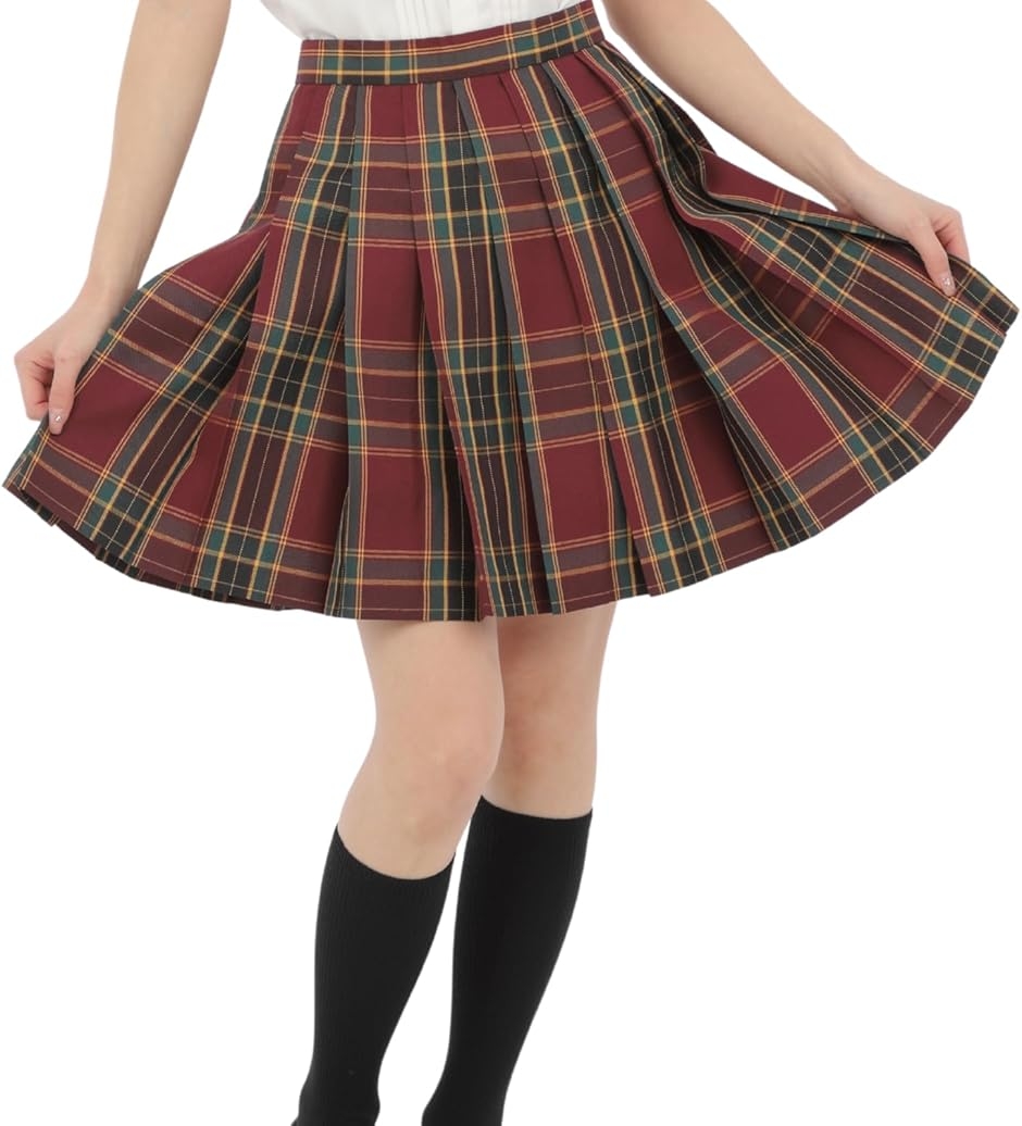 プリーツスカート チェック柄 ミニ スクールスカート 制服 学生服 女子