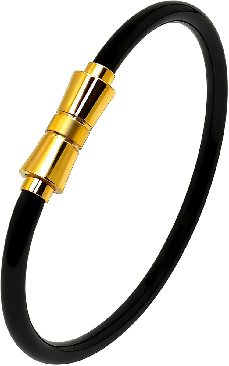 静電気除去 ブレスレット バングル 静電気軽減 グッズ 静電気対策 磁気 スポーツ 男女兼用 (ゴールド 21cm,  ワンサイズ)