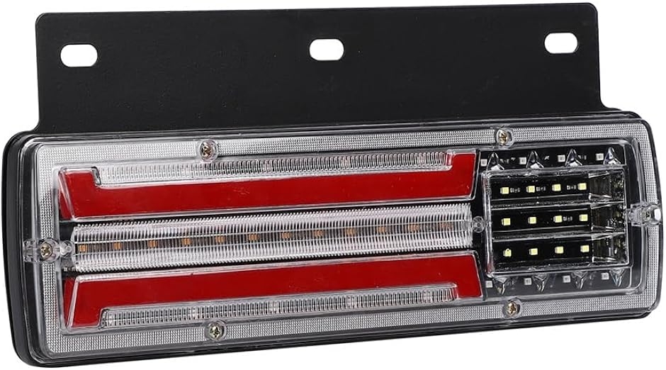LEDテールランプ24v　　 クリア/レッド 左右セット LED テールランプ 12V 24V 兼用 汎用品 トラック 軽トラ | 左右2個