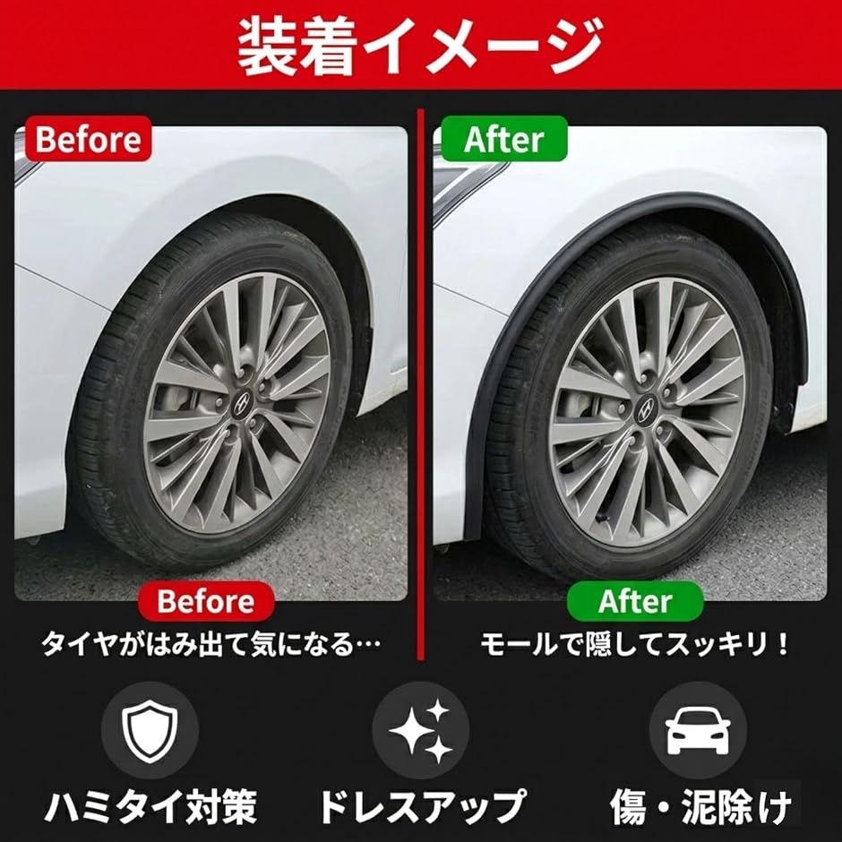 フェンダーモール オーバーフェンダー モールカバー 車 汎用 車検 対応