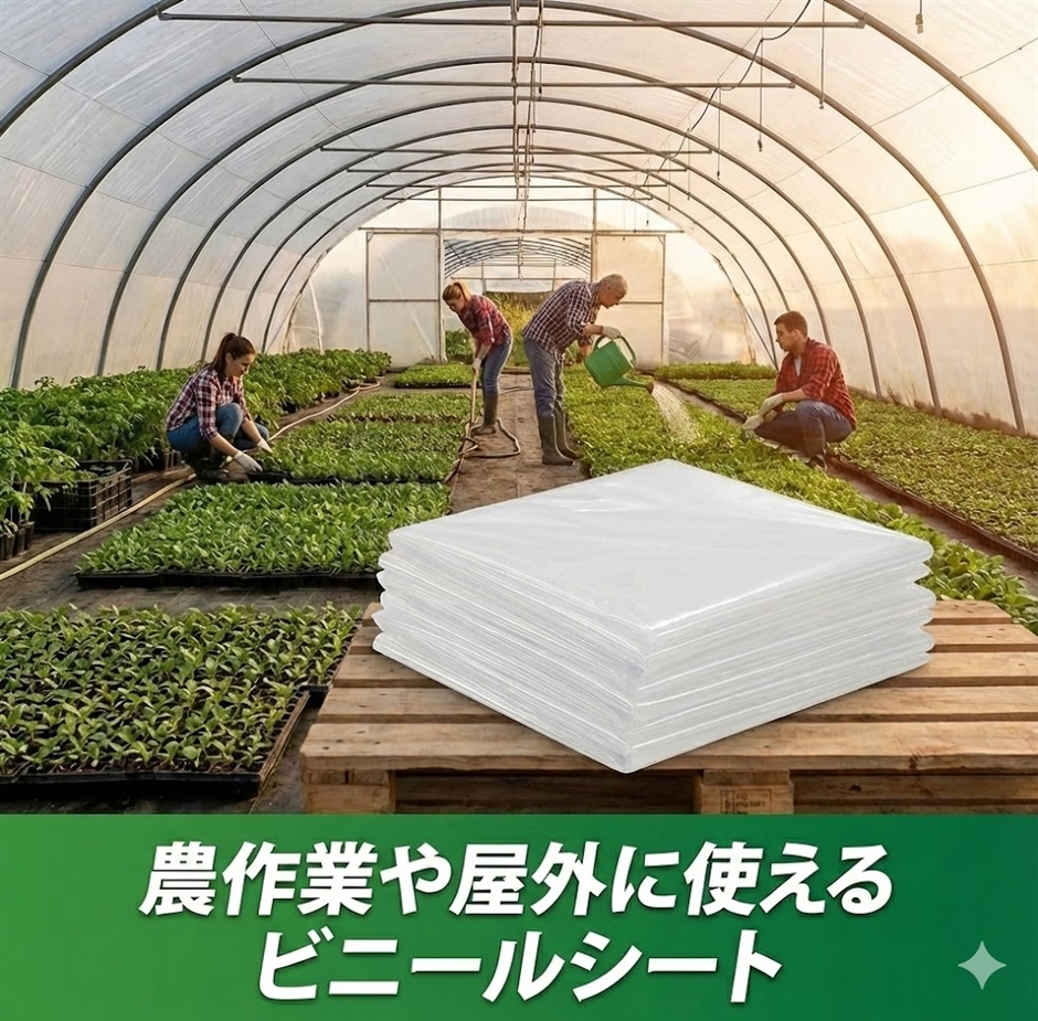 ビニールシート ビニールハウス 温室 農作業や屋外に使える 耐候性 透明 厚手 防水シート 養生 農業用 (8mx10m)