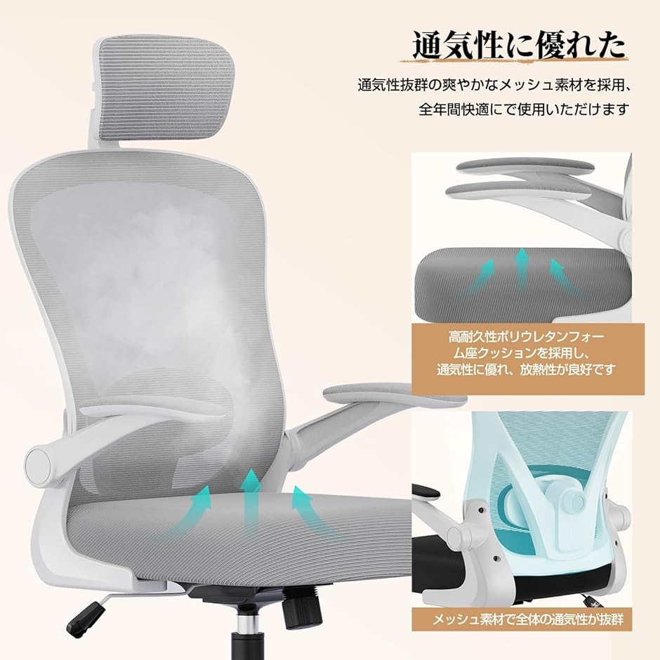 オフィスチェア メッシュ デスクチェア ヘッドレスト上下調節 腰 オフィスチェア メッシュ デスクチェア ヘッドレスト上下調節 腰