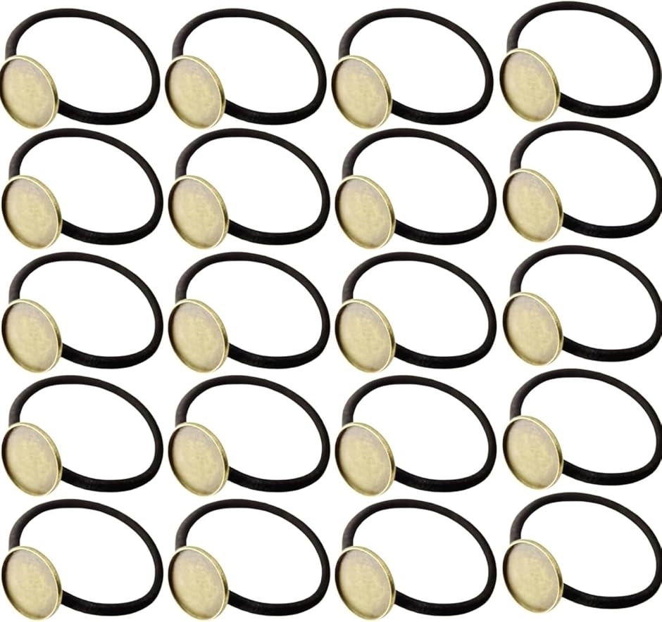 ヘアゴム 台座 付き 20個セット ミール皿セッティング 金具 留め具 DYI アクセサリー (27mm)