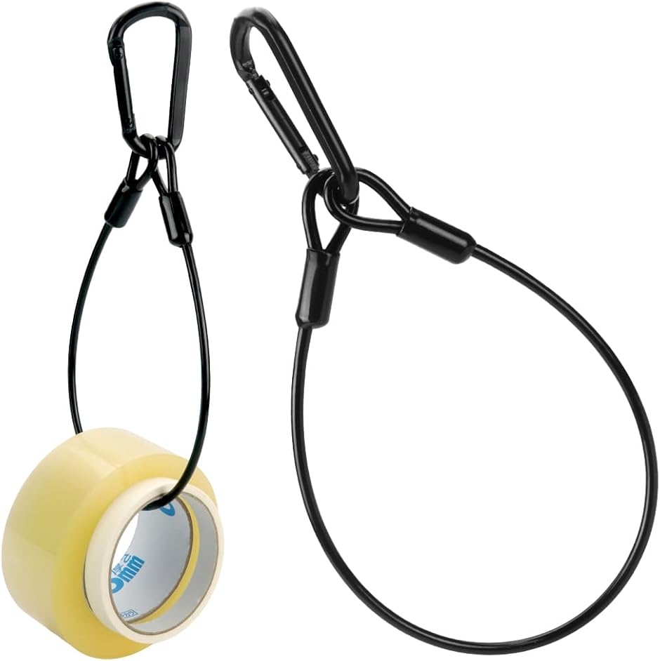 携帯型テープホルダー 2個セット ワイヤーロープ ベルトループ 通すだけ 腰紐 吊り下げ式 撮影クルー 小道具係