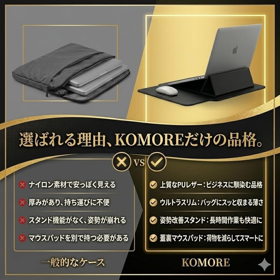 ノートパソコンケース 薄型 軽量 防水 耐衝撃...の詳細画像4