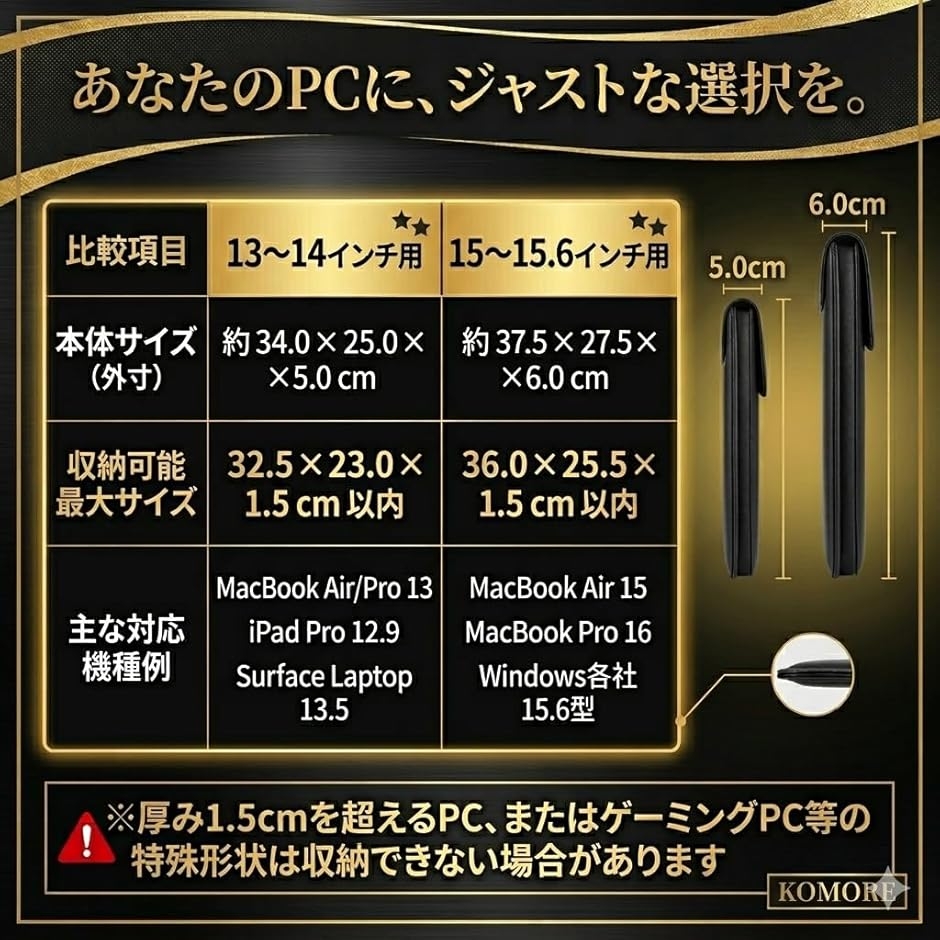 ノートパソコンケース 薄型 軽量 防水 耐衝撃...の詳細画像5