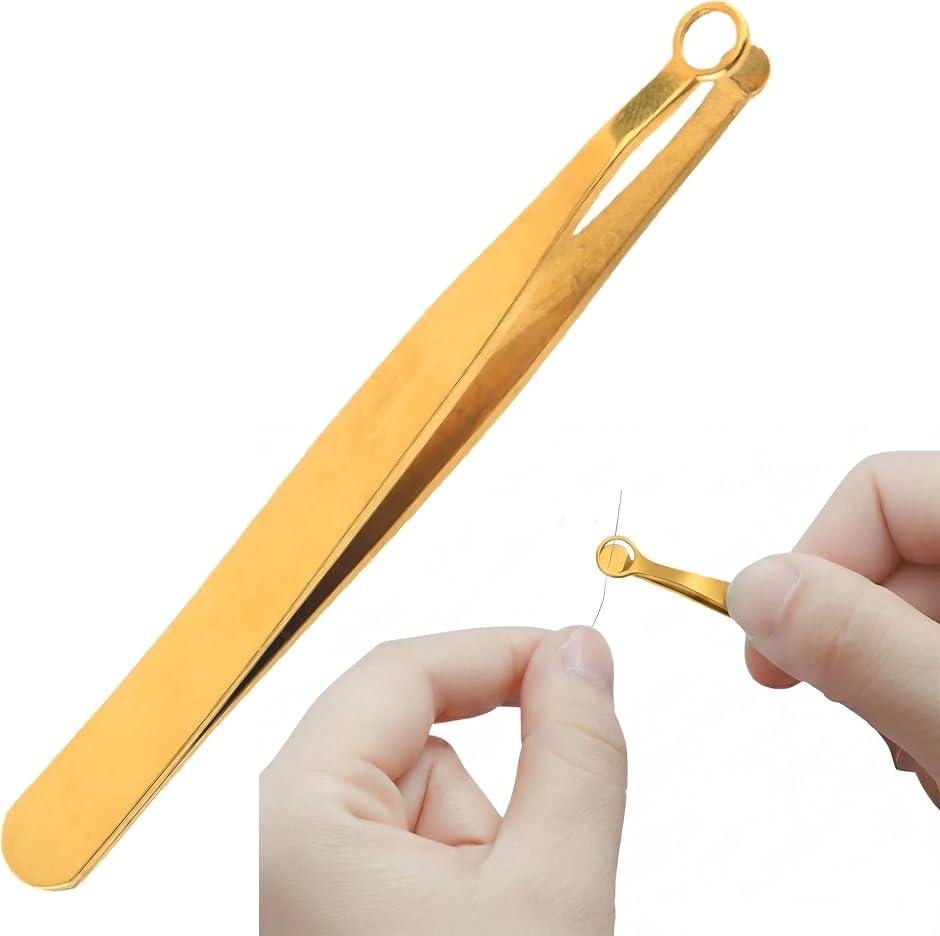 毛抜きピンセット丸先x視認リングステンレス製 9.7cm 13g 洗える 眉毛