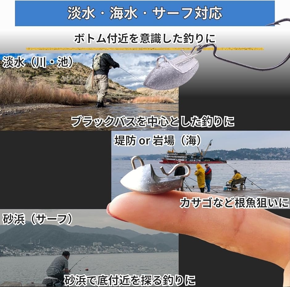 ジョイントシンカー ジグヘッド 25個セット ワーム おもり スナップ