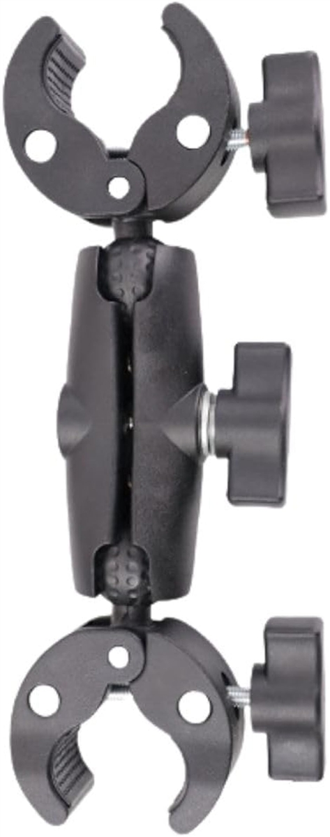 ダブルクランプマウント 360°回転｜マジックアーム 傘ホルダー カメラポールブラケット ベビーカー 車椅子