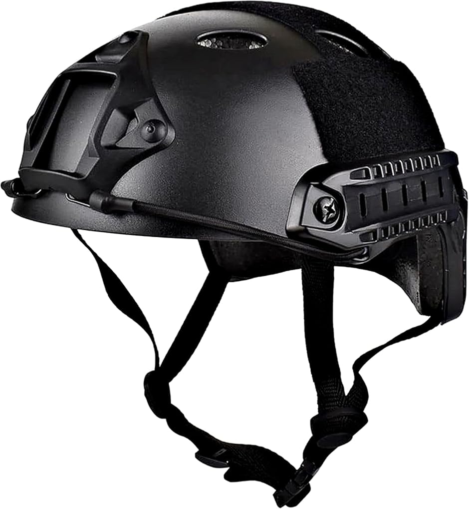 サバゲー用ヘルメット 黒 サバゲーヘルメット子供用超軽量 FAST PJ タイプ 軽量性 (ブラック