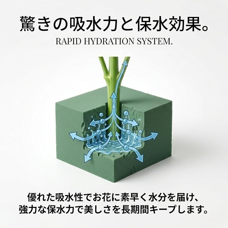 フローラルフォーム 吸水スポンジ 生花用 3個セット (グリーン) 関連画像3