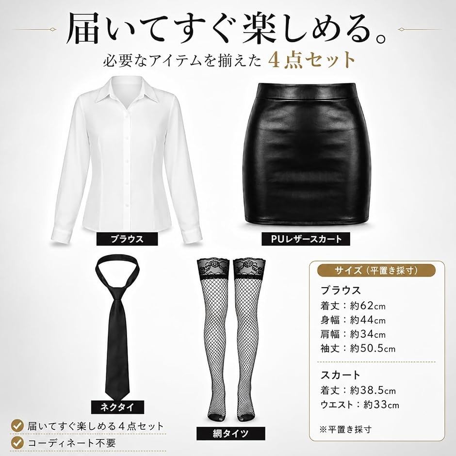 セクシー 女教師 コスプレ 4点セット レディース 秘書 コスチューム