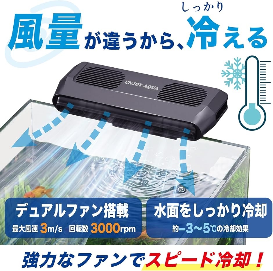 水槽用 冷却ファン 温度管理モデル デジタルコントローラー付き 自動ON