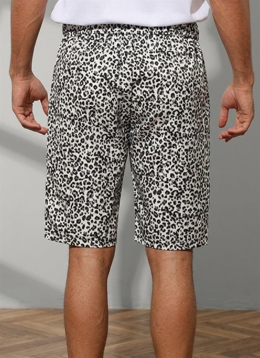 エンプティオ レオパード 柄入り ハーフパンツ 膝上 ヒョウ柄 ショート