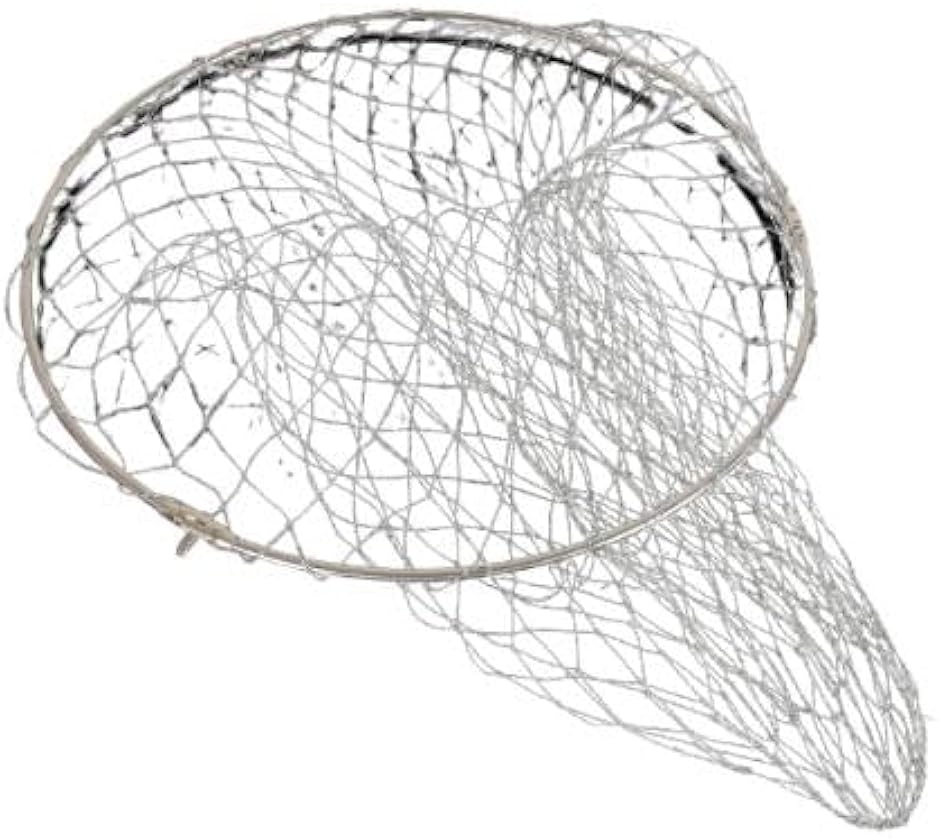 タモ網 玉網 ランディングネット 釣り用 折りたたみ ヘキサネット MDM (シルバー,  50ｃｍ)