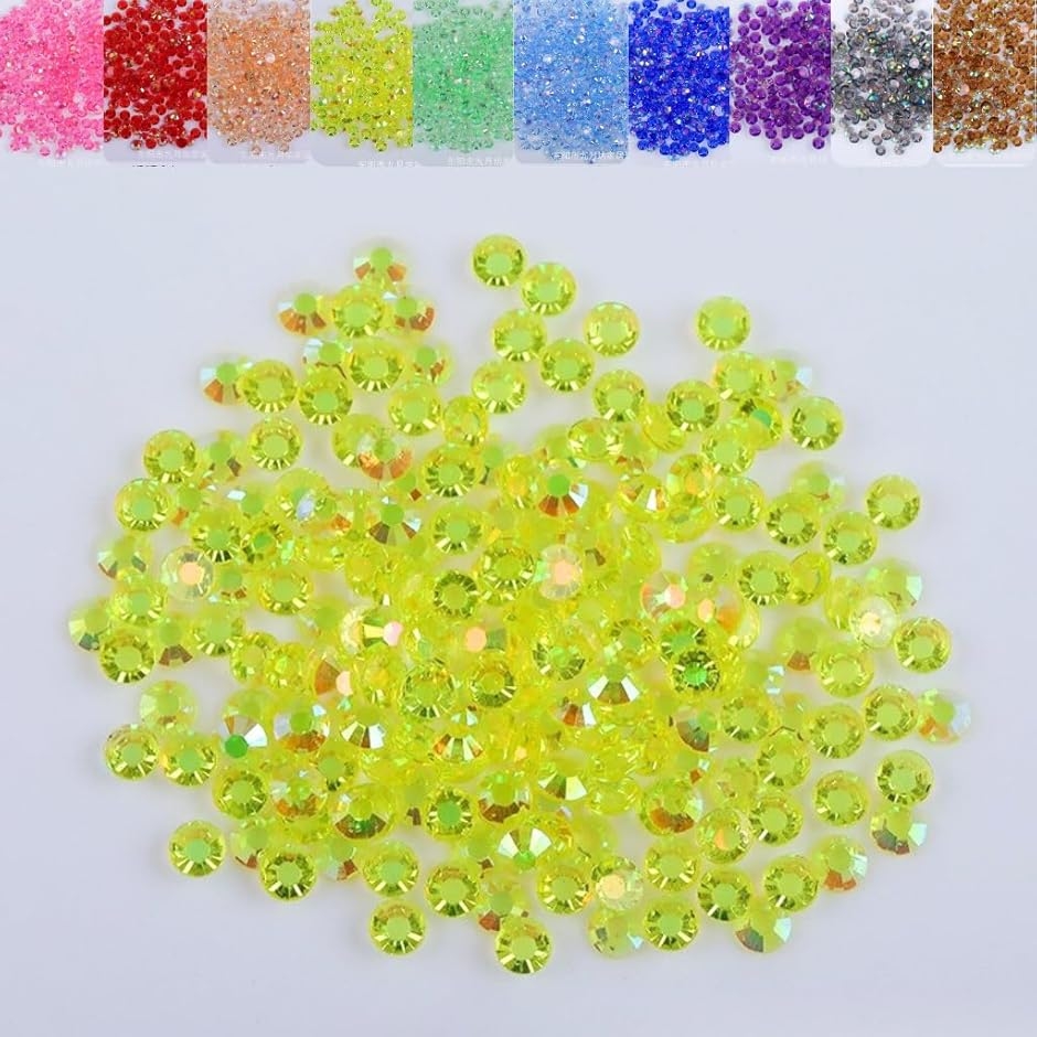 ラインストーン 1000粒 透明クリア うちわデコ (レモン,  2ｍｍ)