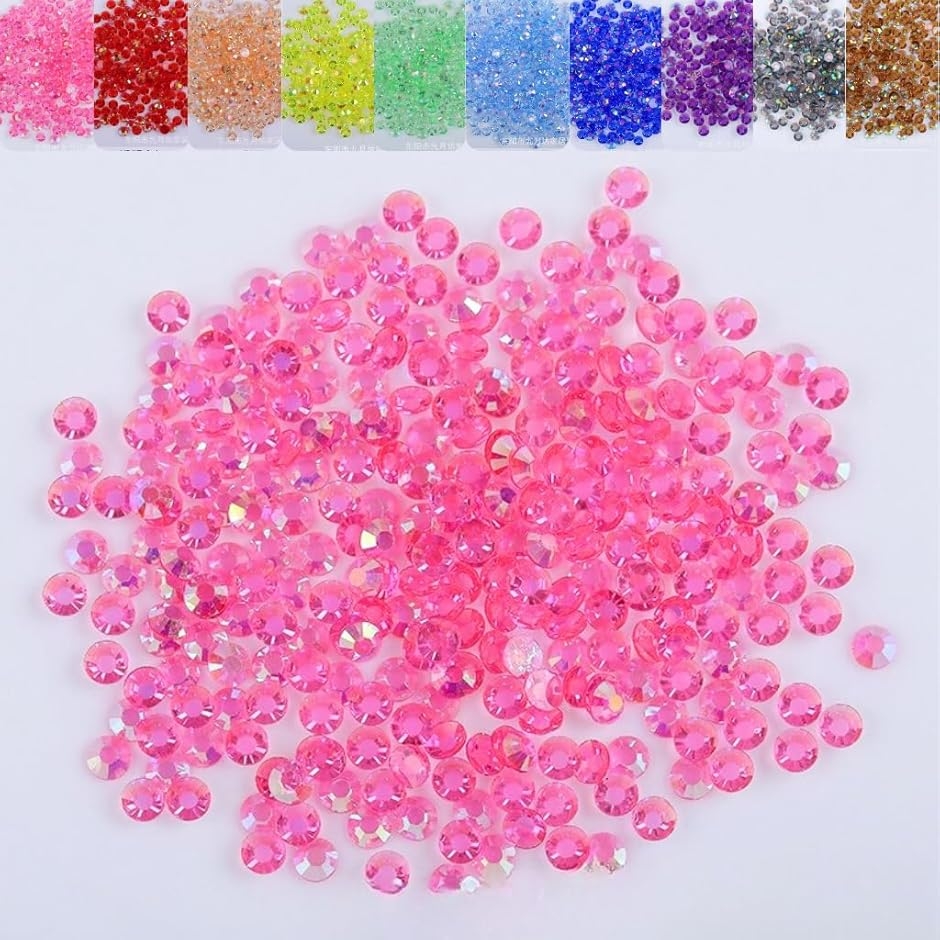 ラインストーン 1000粒 透明クリア うちわデコ (ピンク,  3ｍｍ)