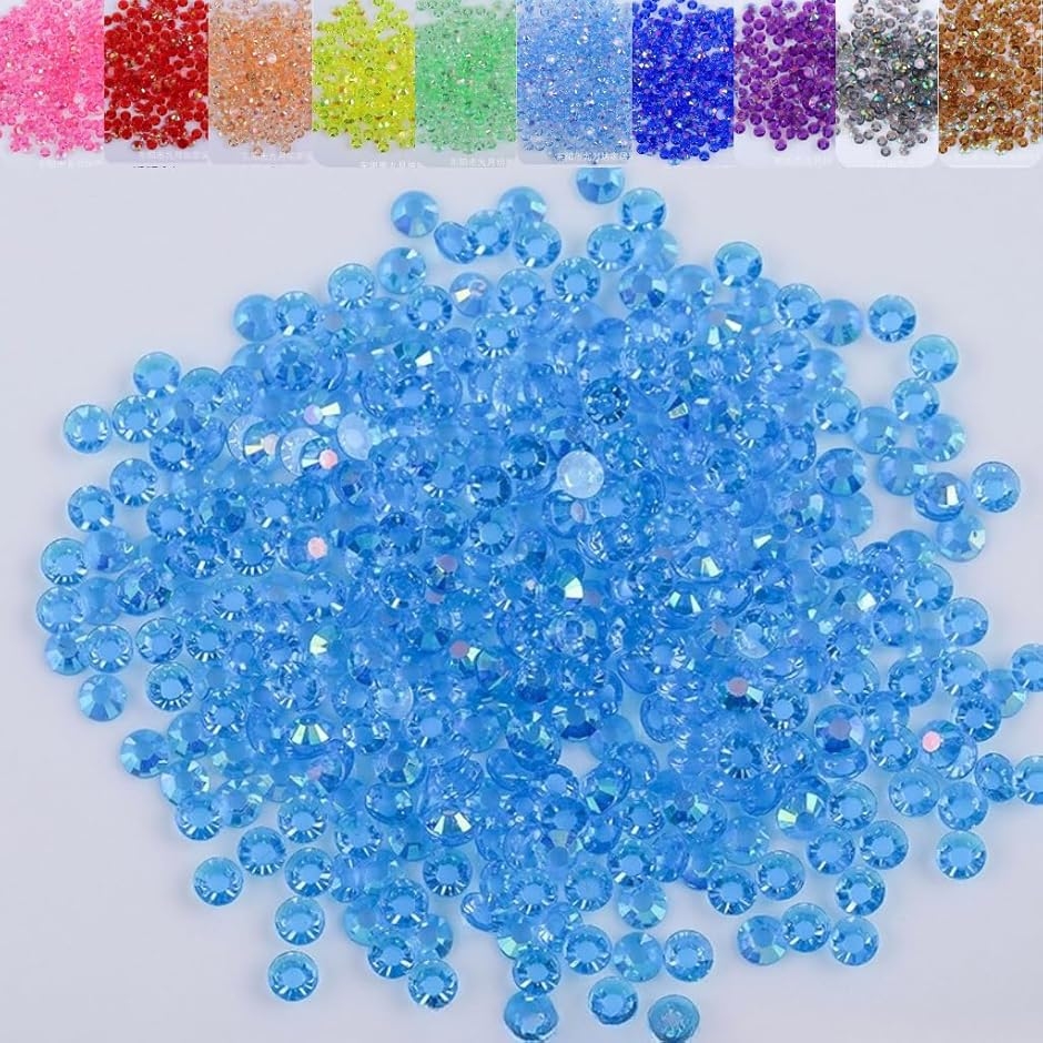 ラインストーン 1000粒 透明クリア うちわデコ (アクア,  2ｍｍ)