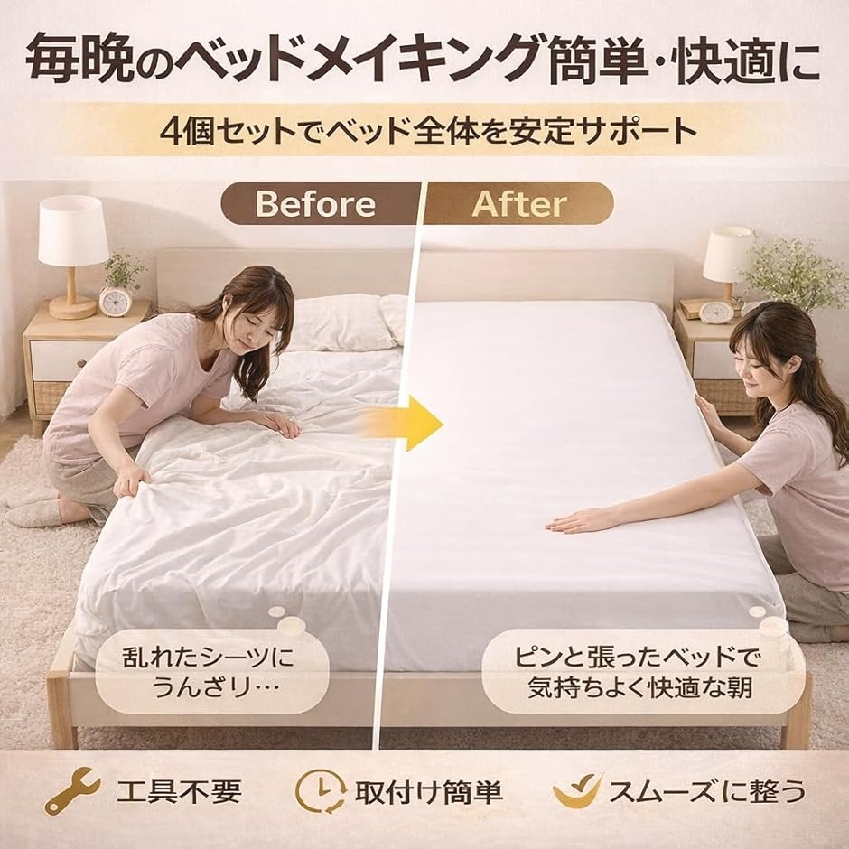 シーツクリップ ベッドシーツ 固定 ずれ防止 ...の詳細画像3