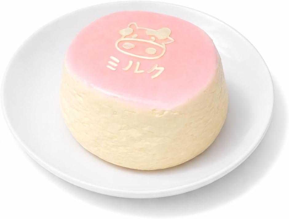 スクイーズ 水系 ミルク チーズケーキ スフレ ぷにぷに やわらか (桃チーズケーキ,  在宅ワーク テレワーク オフィス小物 リラク)