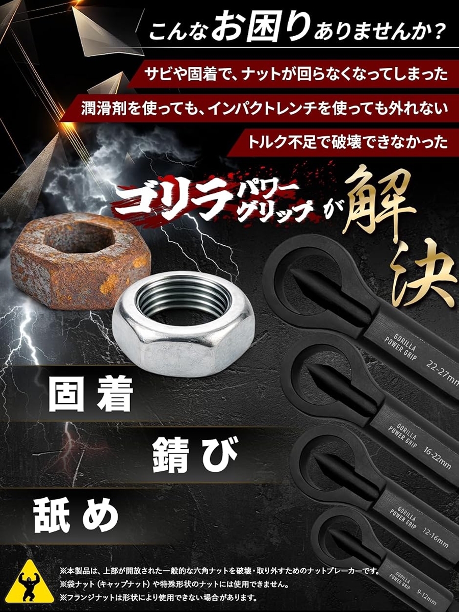 これで割れなかったら諦めてください ナットブレーカー 9-12mm対応 超破壊力 x 用途ナット対応 (9-12mm) 関連画像3