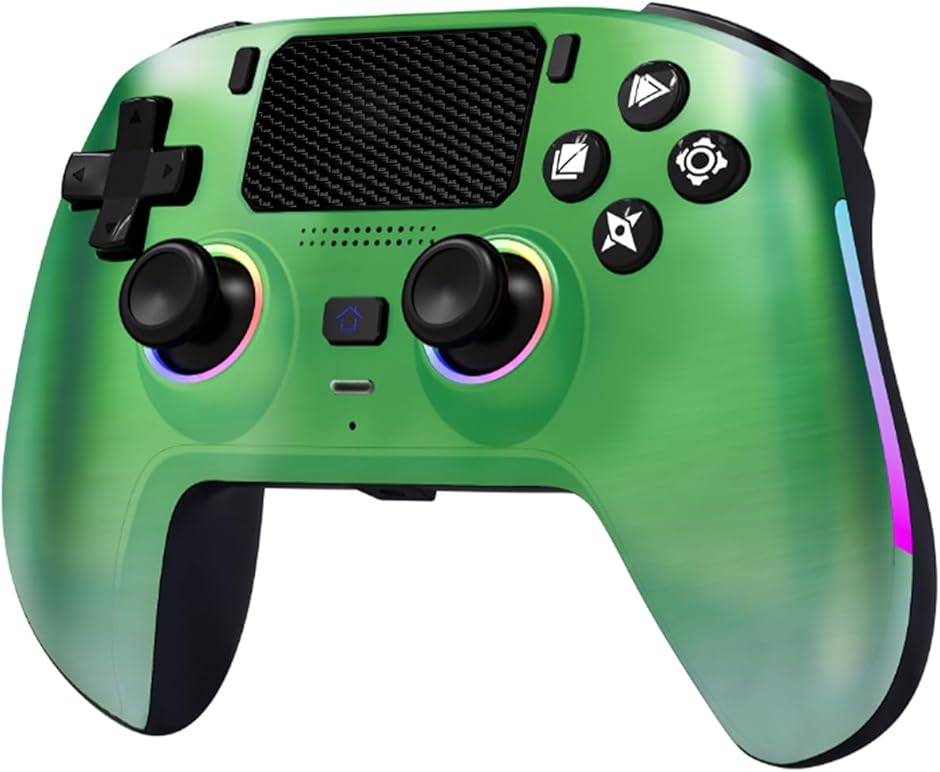 �v���X�e5 �R���g���[���[ pc �Q�[���p�b�h Bluetooth 5.3 ����/�L���ڑ� 6���W���C���Z���T�[���� ���x�� (�O���[��)