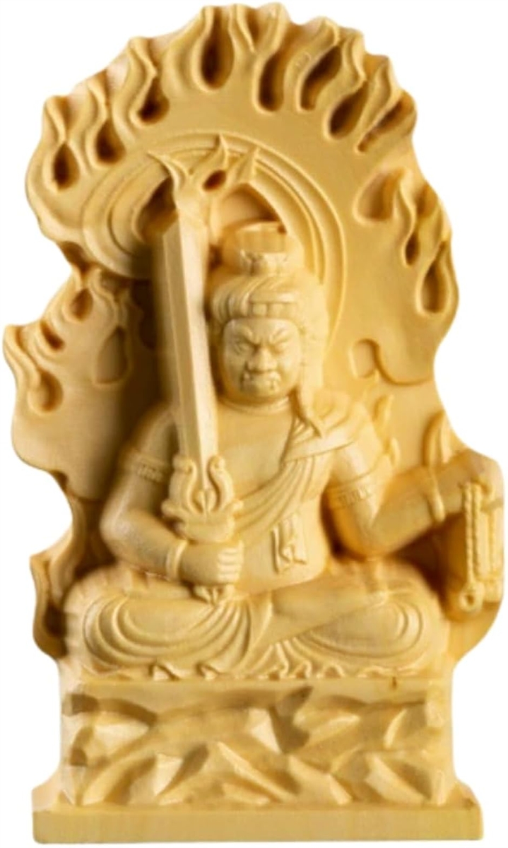 仏像 不動明王 木彫り 仏壇仏像 置物 柘植製 守り本尊 悩み 祈る