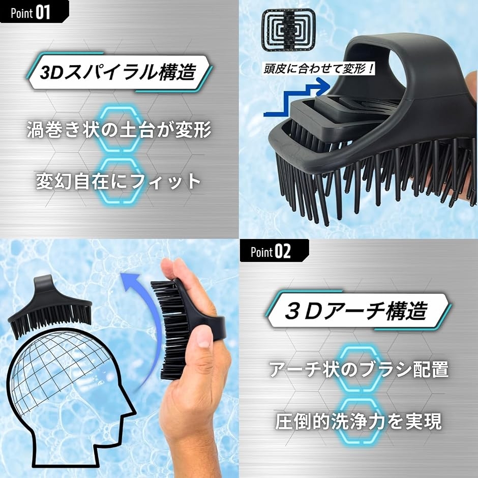 男の頭皮改革 頭皮ブラシ シャンプーブラシ メ...の詳細画像4