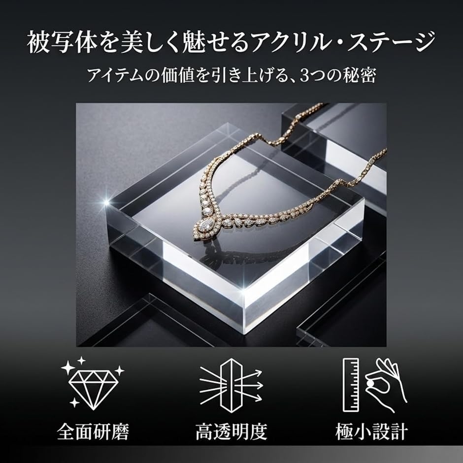 アクリルブロック 台座 キューブ 透明 展示 撮影 スペーサー 10個