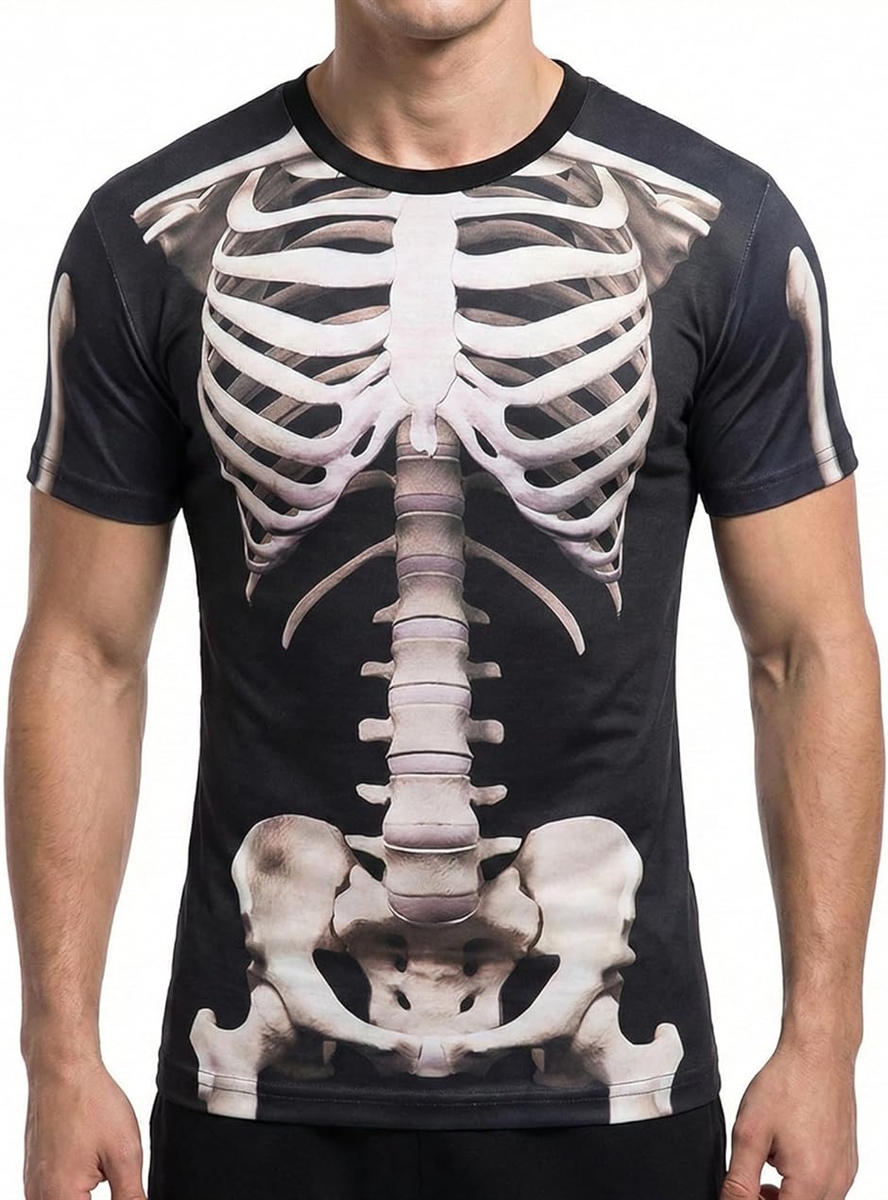 ハロウィン コスプレ メンズ Tシャツ トップス パーティー イベント 骸骨 スケルトン タキシード 仮装 衣装 (骸骨,  XL)