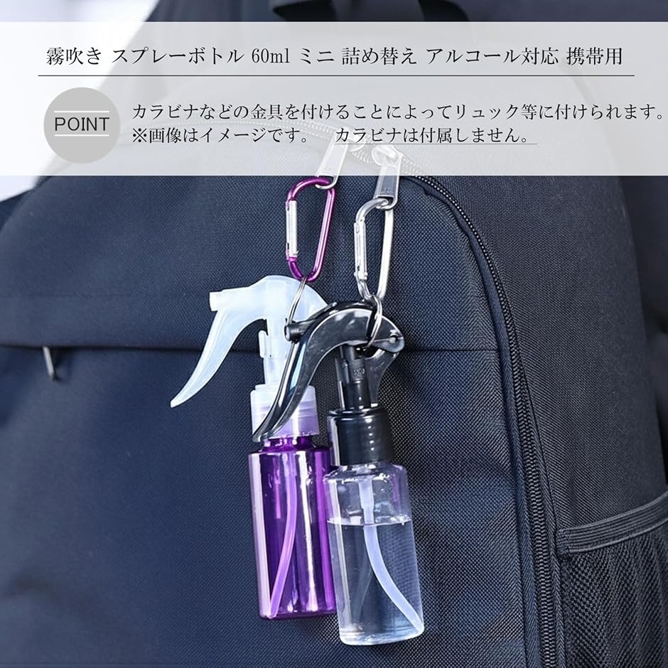 霧吹き スプレーボトル ミニ 60ml 詰め替え アルコール対応 携帯