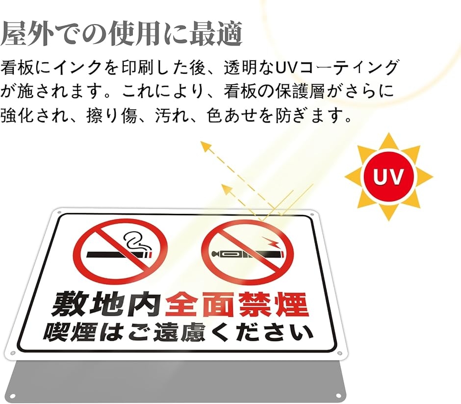 敷地内全面禁煙 看板 No Smoking 警告プレート サインプレート