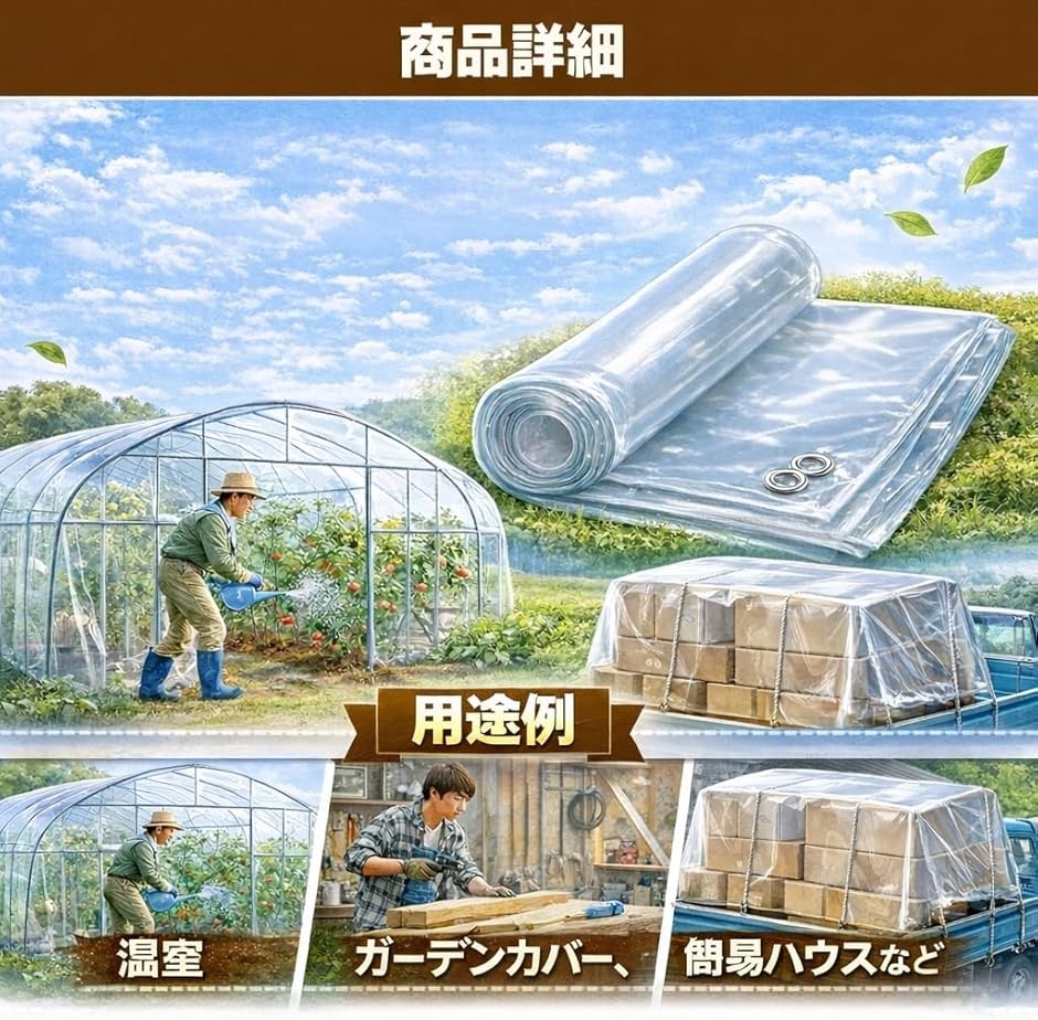 ビニールシート ビニールハウス 温室 農作業や屋外に使える 耐候性 