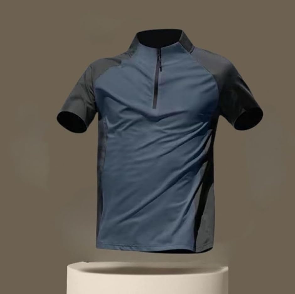 スポーツ Tシャツ メンズ ハーフジップ 半袖 トレーニングウェア 接触