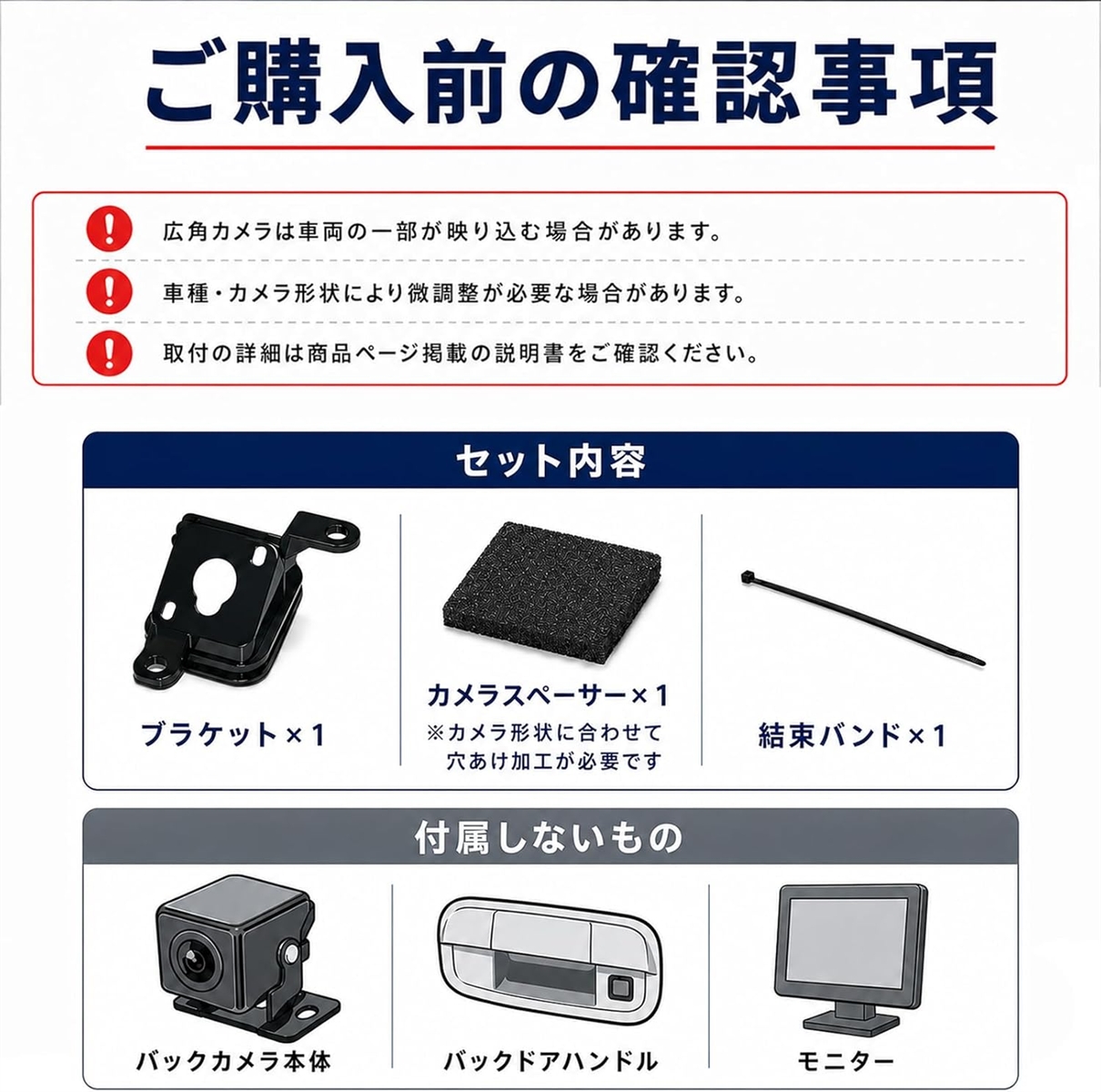 互換品】スズキ バックカメラ取付キット ABS製 バックドアハンドル装着