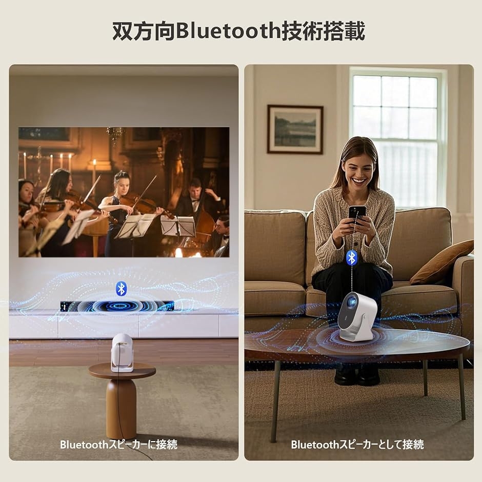 プロジェクター 家庭用 小型 天井投影 自動台形補正 【バッグ付】360回転 プロジェクター本体 小型 家庭用照明 スマホ 自動台形補正 android