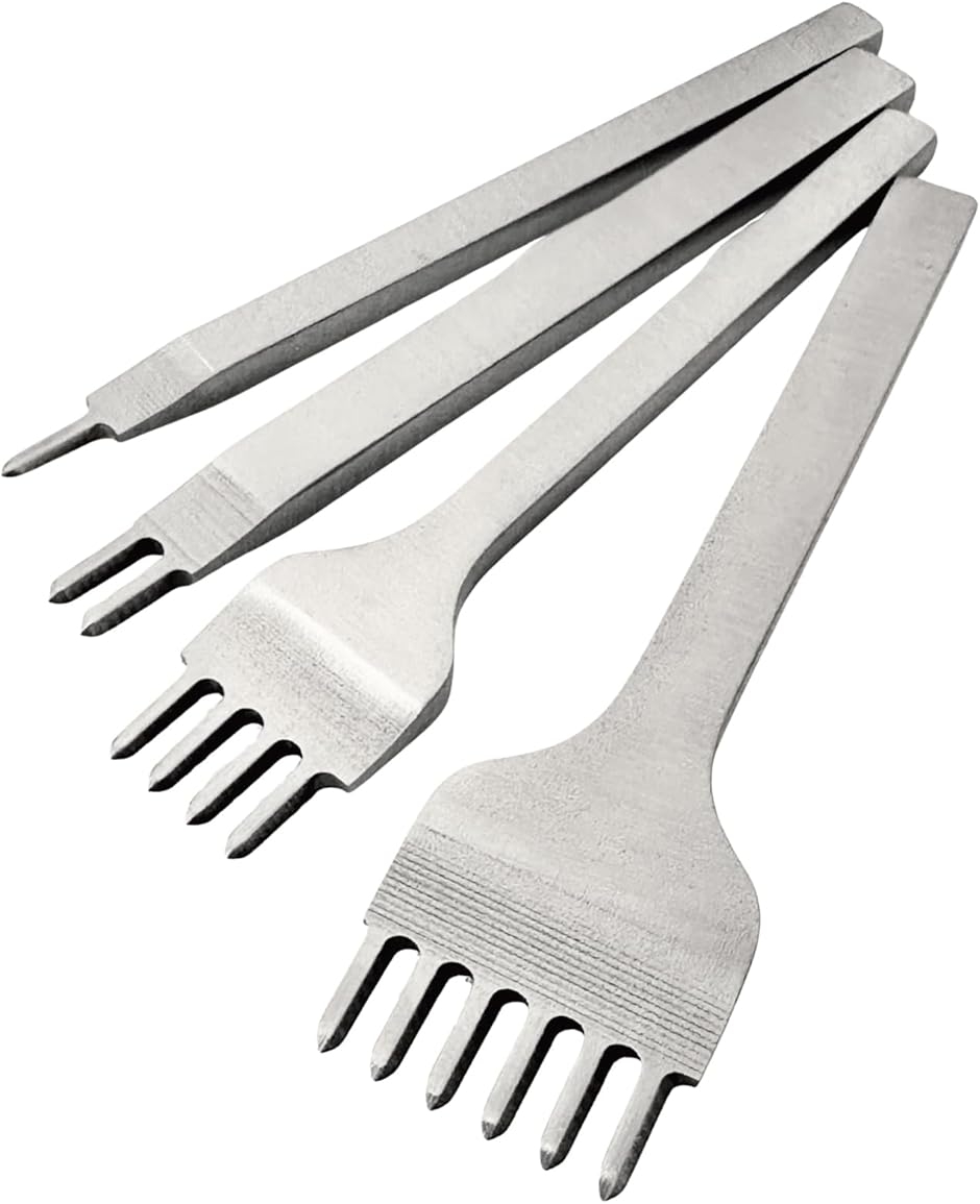 菱目打ち 高炭素鋼 4本 レザークラフト 穴あけ 工具 a478 (4.0mm