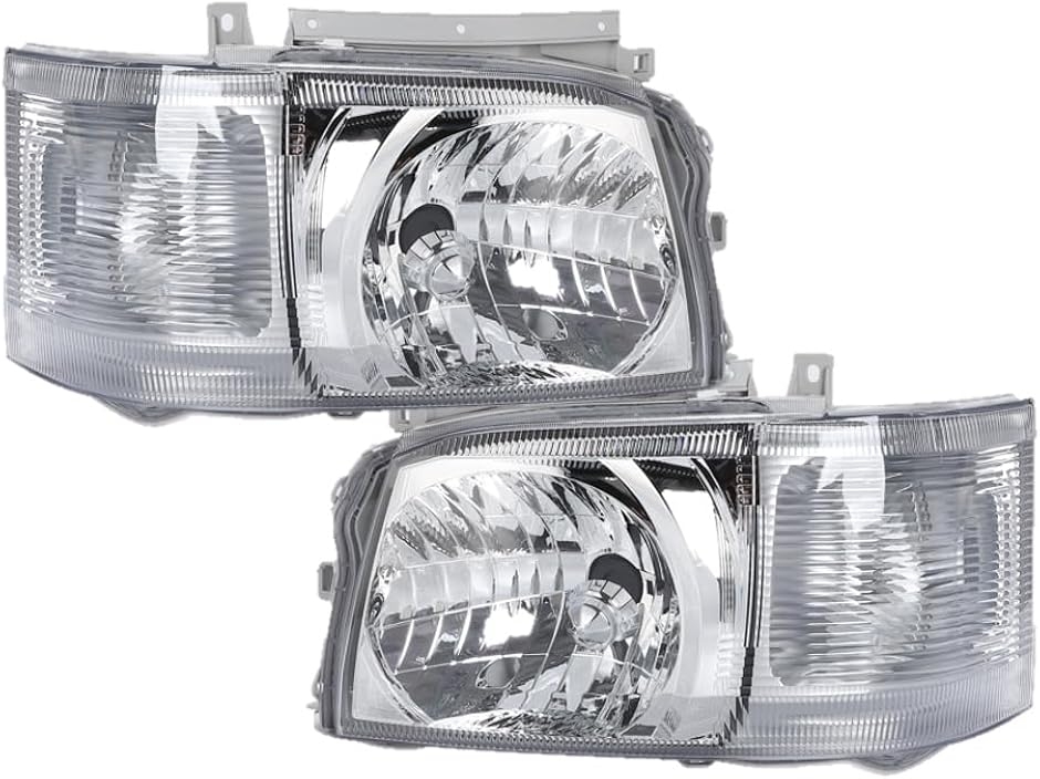 【互換品】トヨタ 用 レジアスエース 200系 ヘッドライト 左右セット レべライザー 付 1型 2型 ランプ 純正 タイプ (クリア)