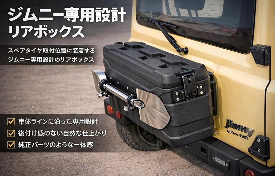 スズキ 用 ジムニー JB64 JB74 リア 収納 ボックス スコップ 付