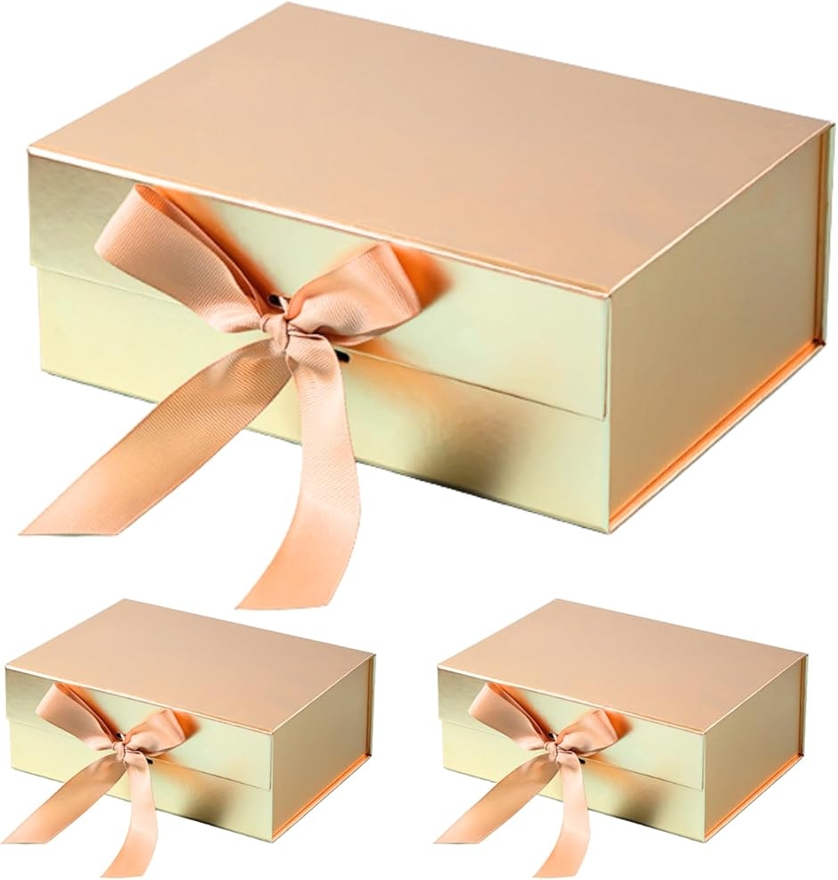 リボン ギフトボックス マグネット 組み立て式 厚手 プレゼント 頑丈