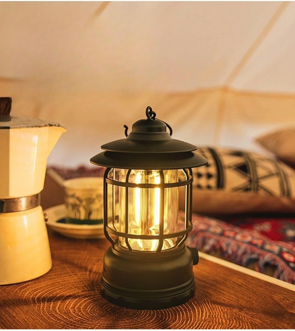 USB充電式 LED キャンプランタン レトロランタン 無段階調光 最大24
