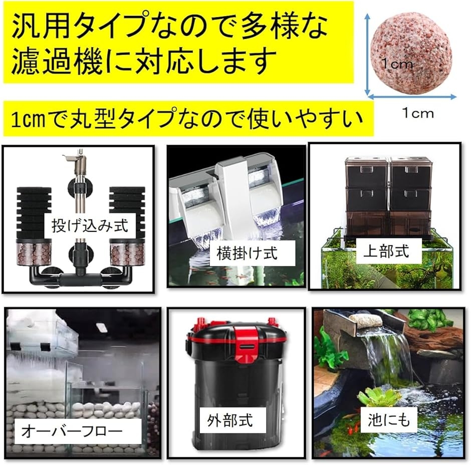 丸型 多孔質 濾過材 ろ材 水槽 セラミックボール ネット入り 中性濾材