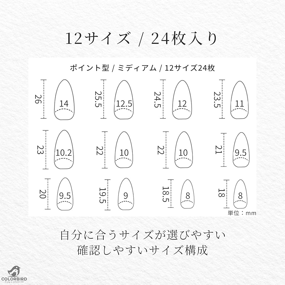 ネイルチップ 黒 ブラック 単色 つけ爪 ポイ...の詳細画像5