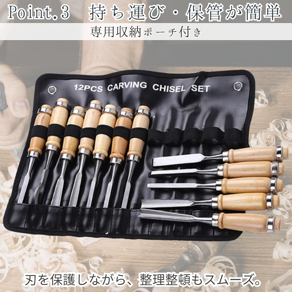 彫刻刀 セット ノミ 工具 木彫り 木工 プロ 初心者 12本セット