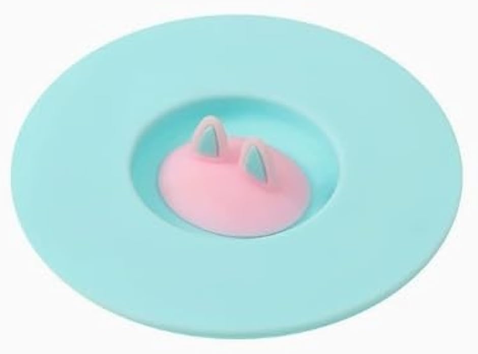 マグカップ 蓋 シリコン コップ カップ麺の蓋押さえ マグカップカバー 可愛い 耐冷 耐熱 水洗い (猫耳（小・ミント）)