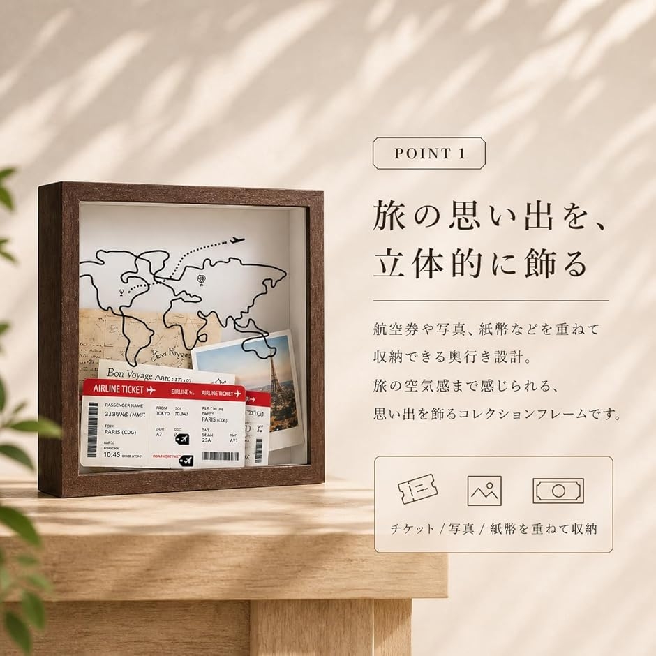 旅の記憶を立体で飾る》 チケットボックス メモリーコレクション